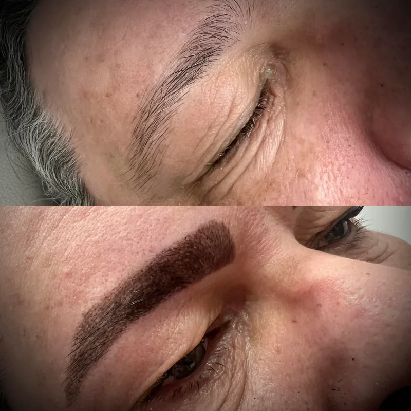 Eyebrow reshape before and after